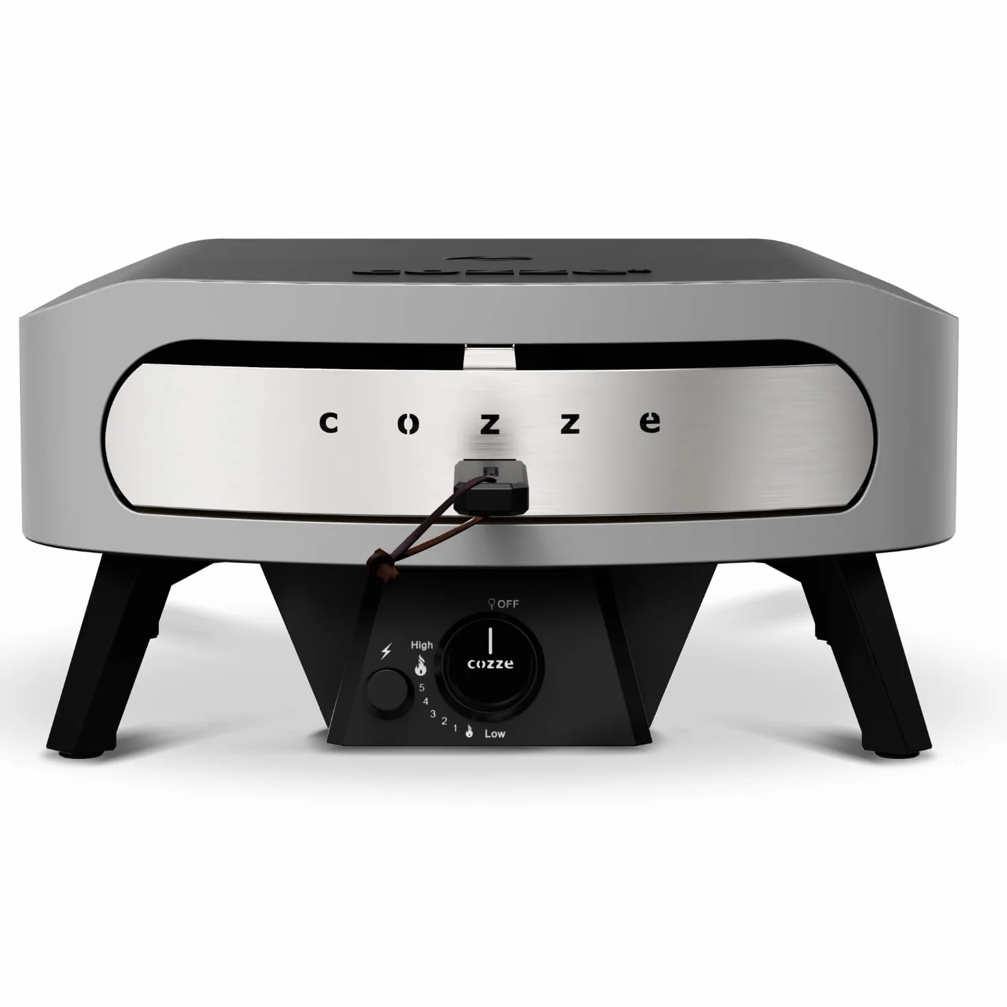 cozze Forno per pizza a gas da 17" (50 mbar) – Forno per pizza con regolatore per pizze di famiglia, con tubo del gas e regolatore – Bruciatore a U da 8,0 kW – per giardino e terrazza