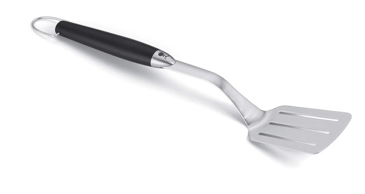 Weber Giraplati Premium (46cm), in Acciaio Inox, con Manico Antiscivolo, Manico Angolato, Lavabile in Lavastoviglie - Nero / Argento (6620)