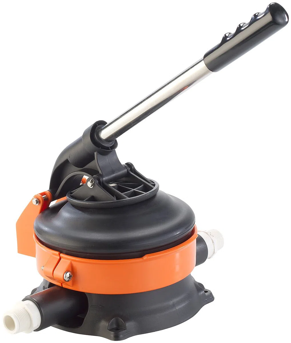 AGT Pompe per fontane - pompa manuale per acqua: Pompa d'acqua manuale con leva in acciaio inox (d'acqua a pedale, per fusti, mano)