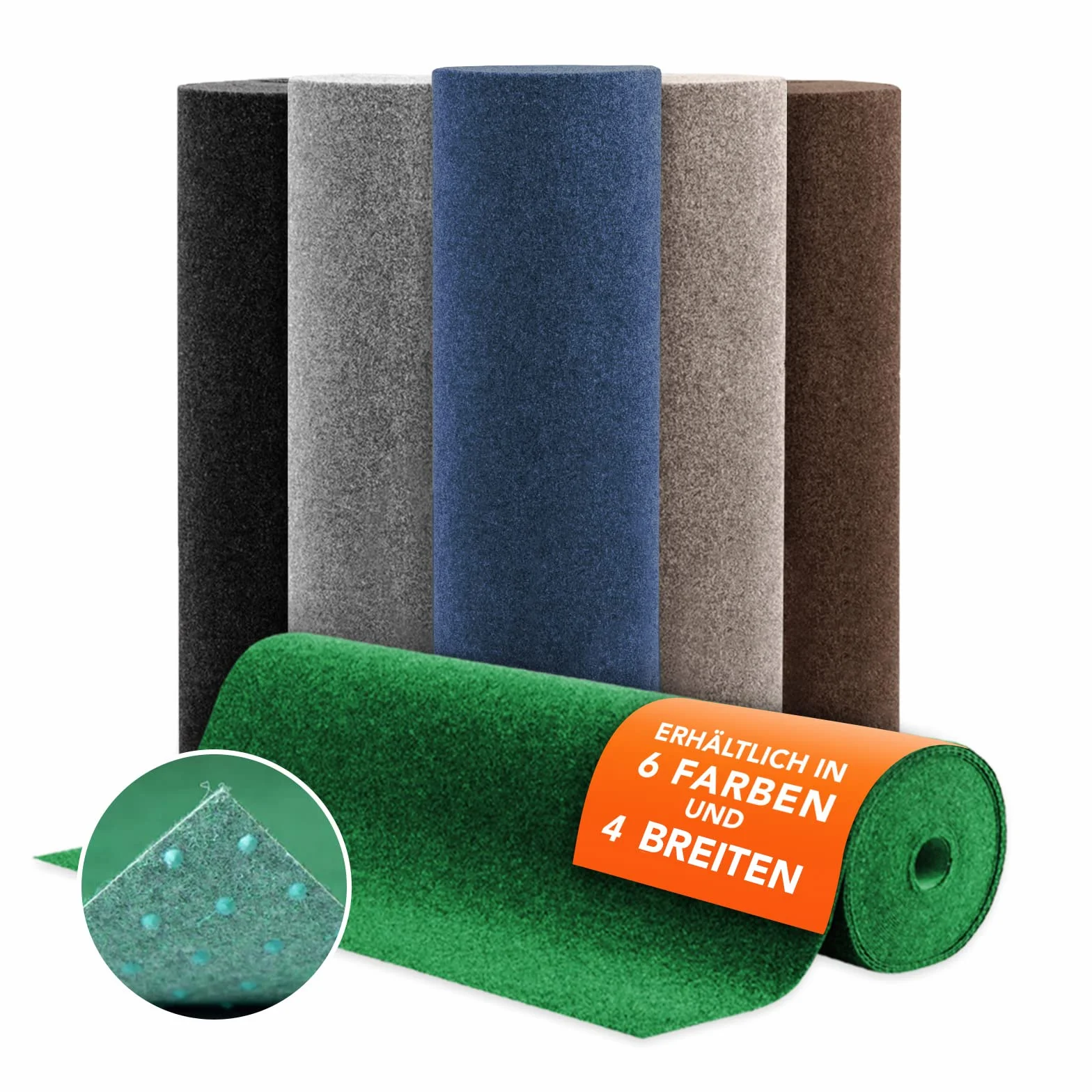 Floordirekt Tappeto da Prato Farbwunder PRO – Tappeto da Balcone – Tappeto erboso Artificiale per terrazza, Balcone e Tempo Libero – Disponibile in 6 Colori (100 x 250 cm, Nero)
