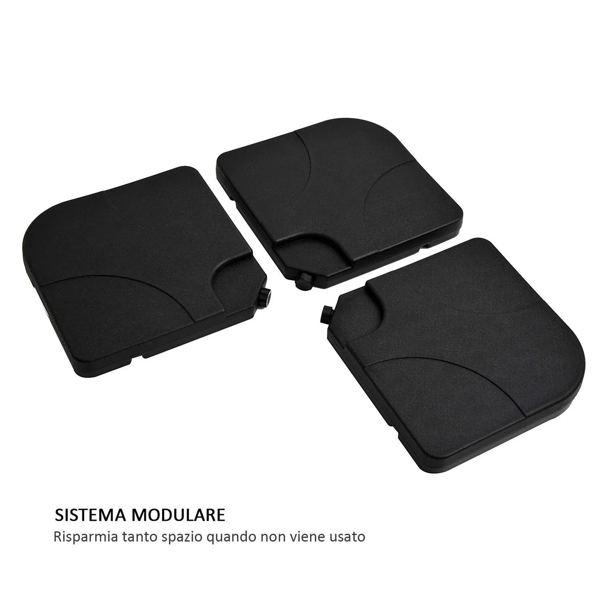 Outsunny Set 4pz Base per Ombrellone da Giardino in Plastica 50 × 50 × 7.5cm