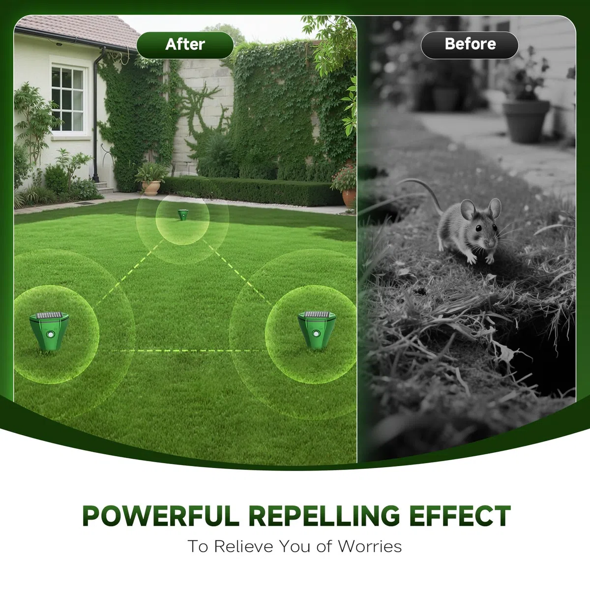 Dissuasori per Talpe, Repellente per Talpe 4 Pezzi, Repellente Animale a Ultrasuoni, Dissuasore Solare per Giardino e Campeggio, Anti Topi, Serpenti