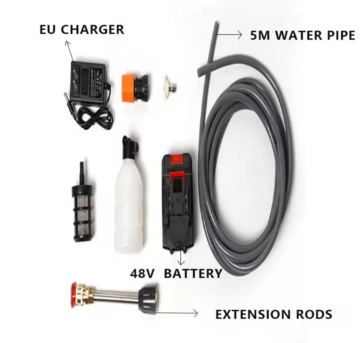 Idropulitrice portatile con 2 batterie Idropulitrice ad alta pressione a batteria per il lavaggio di auto Pulizia di pavimenti 42v 8000Mah