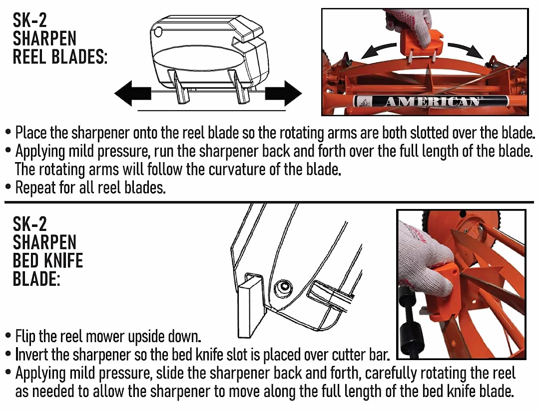 American Lawn Mower Co. SK-2 - Affilatrice manuale per tosaerba americano, Scotts e mulinelli Earthwise