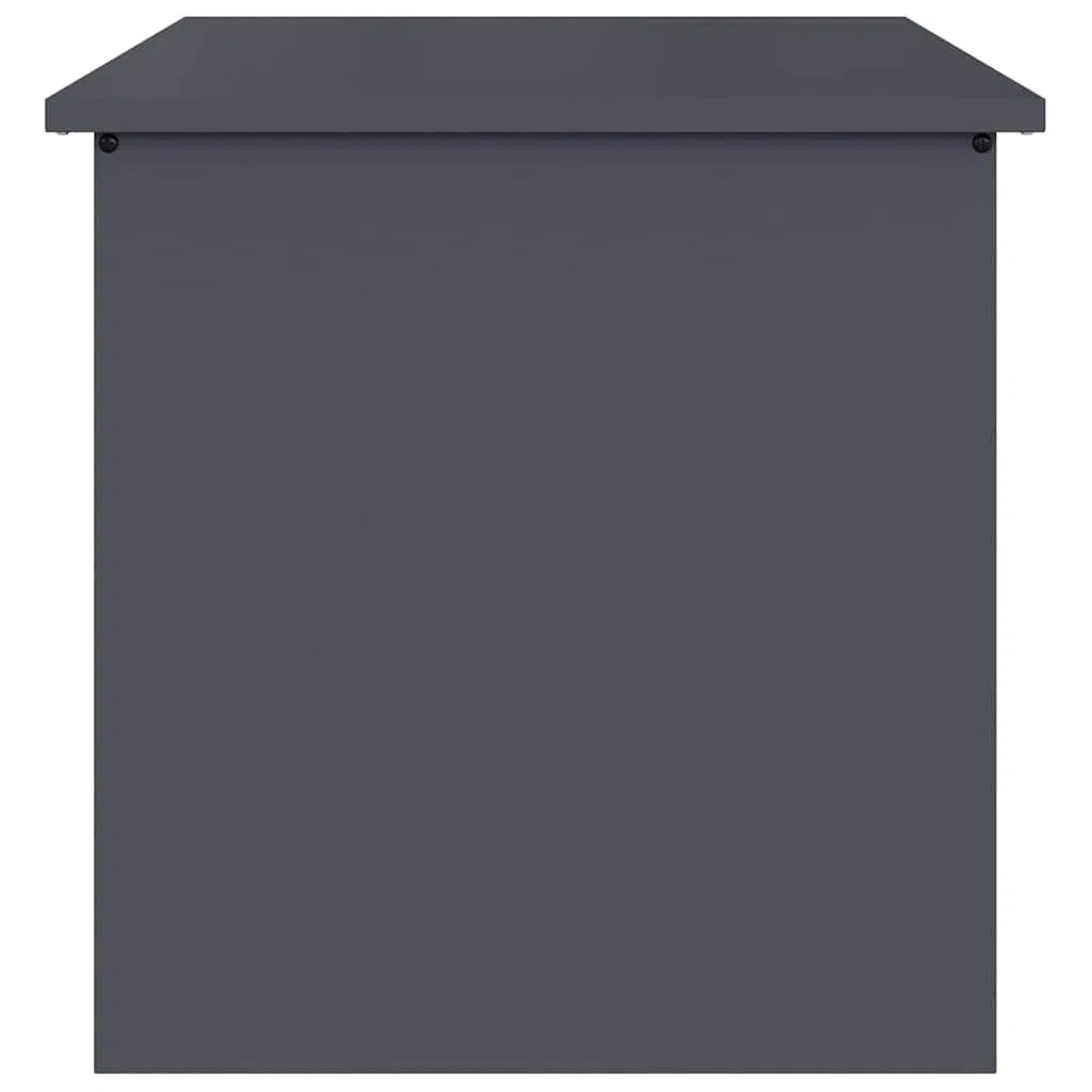 Contenitore per cuscini da giardino in acciaio, 55 x 50,5 x 50 cm, antracite, coperchio sollevatore a gas per sistema di organizzazione, spazio per esterni, per terrazza e giardino