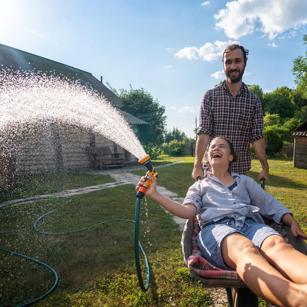Relaxdays Tubo Flessibile da Giardino 70 m, Pompa Irrigazione Aiuole e Prati, Attacco 1/2", in Plastica, Verde Scuro