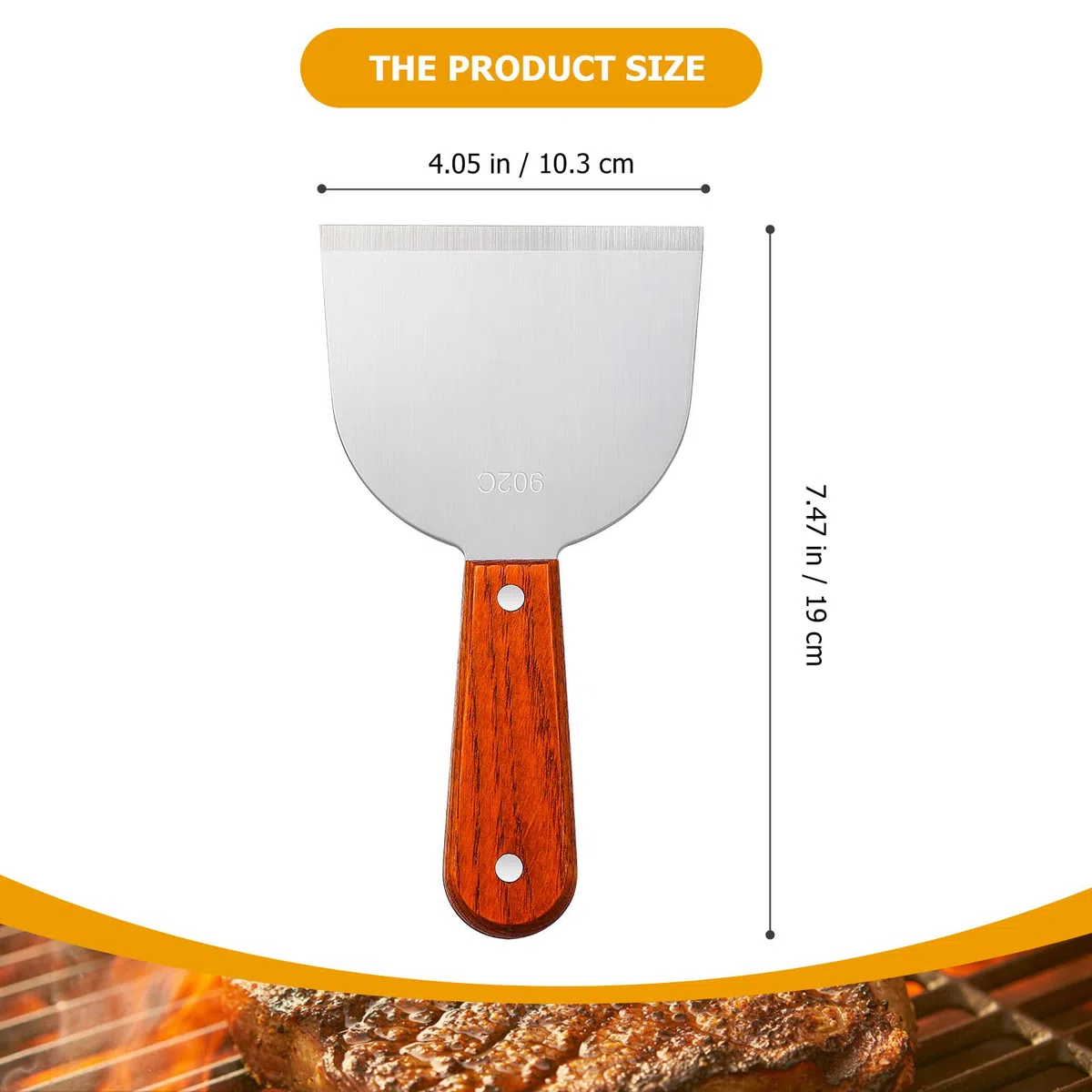 UPKOCH Spatola Pizza Triangolare in Acciaio Inossidabile Raschietto tagliapasta con Manico Pancake Spatola Turner per Barbecue Grill Cottura 19 x 10,3 cm
