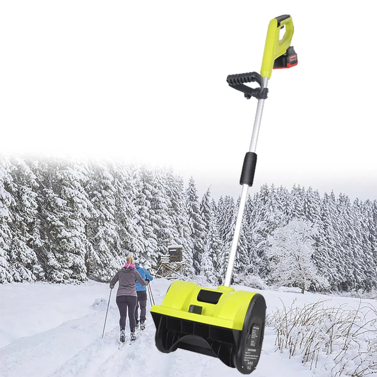 Pala da Neve Senza Fili, 20 V | 32 cm | Spazzaneve Senza Fili da 4 Ah, spazzaneve a Batteria con Impugnatura Anteriore Regolabile (2 batterie e caricabatteria rapido Inclusi)