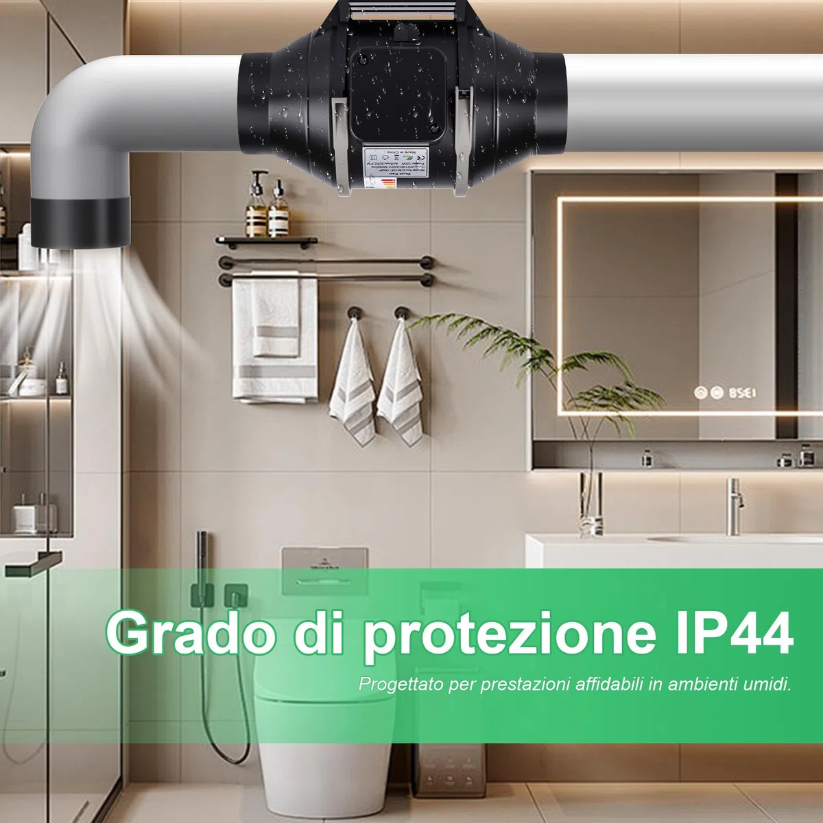 100mm Ventola Aspirazione Regolabile 360m³/h Estrattore Aria in Linea con Controllore di velocità Variabile per Bagno, Tende di Crescita, Coltura Idroponica, Ventilazione