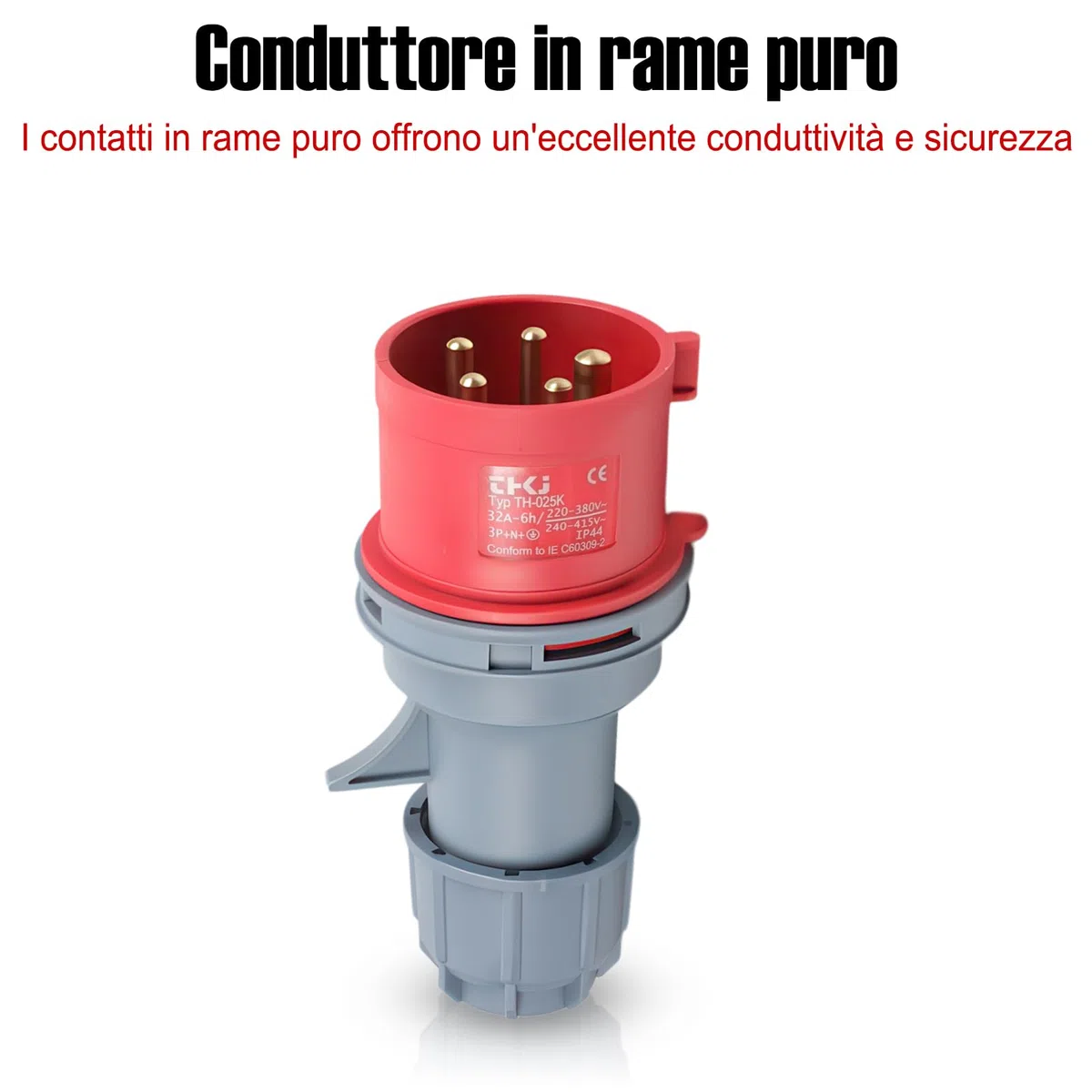Adattatore CEE da 32 A a 16 A, con cavo da 0,5 m, protezione IP44, 5 x 2,5 mm², 400 V