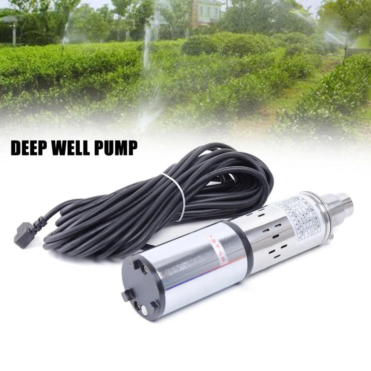 Pompa per fontana profonda, 280 W DC 48 V, pompa sommersa in acciaio inox, pompa sommergibile, pompa solare, per acqua domestica, giardino, stagni