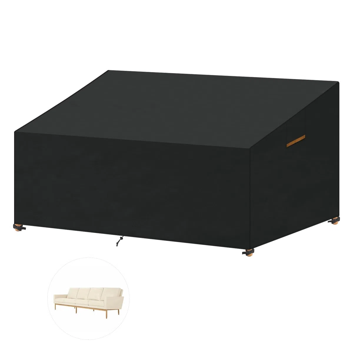 Copertura Divano Esterni 3 Posti Copridivano da Giardino, Telo Impermeabile Copri Divano da Esterno, Copertura Protettiva per Divano, Coperture per Panche da Giardino, 215x99x61/89cm