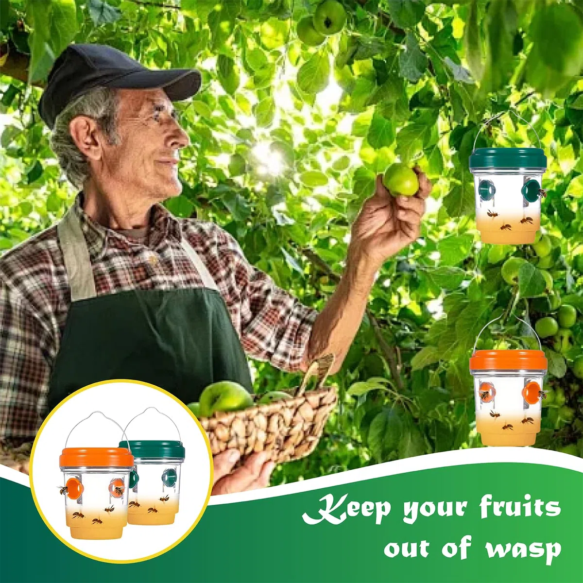 3 Pezzi Trappola Per Vespe, Trappola Delle Api All'Esterno, Acchiappe per Vespe, Trappola per Vespe Viva, Trappola per Insetti Adatto Come Trappola dal Vivo