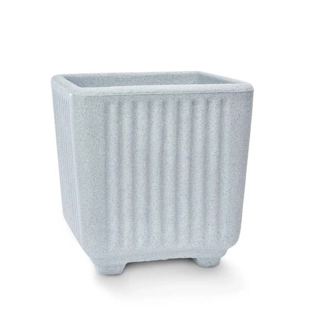 Garden Italia Vasi da giardino Quadro centorighe GQC Lato 50 cm alt.45 cm Made in Italy 100% riciclabile - Vaso in polietilene color Pietra
