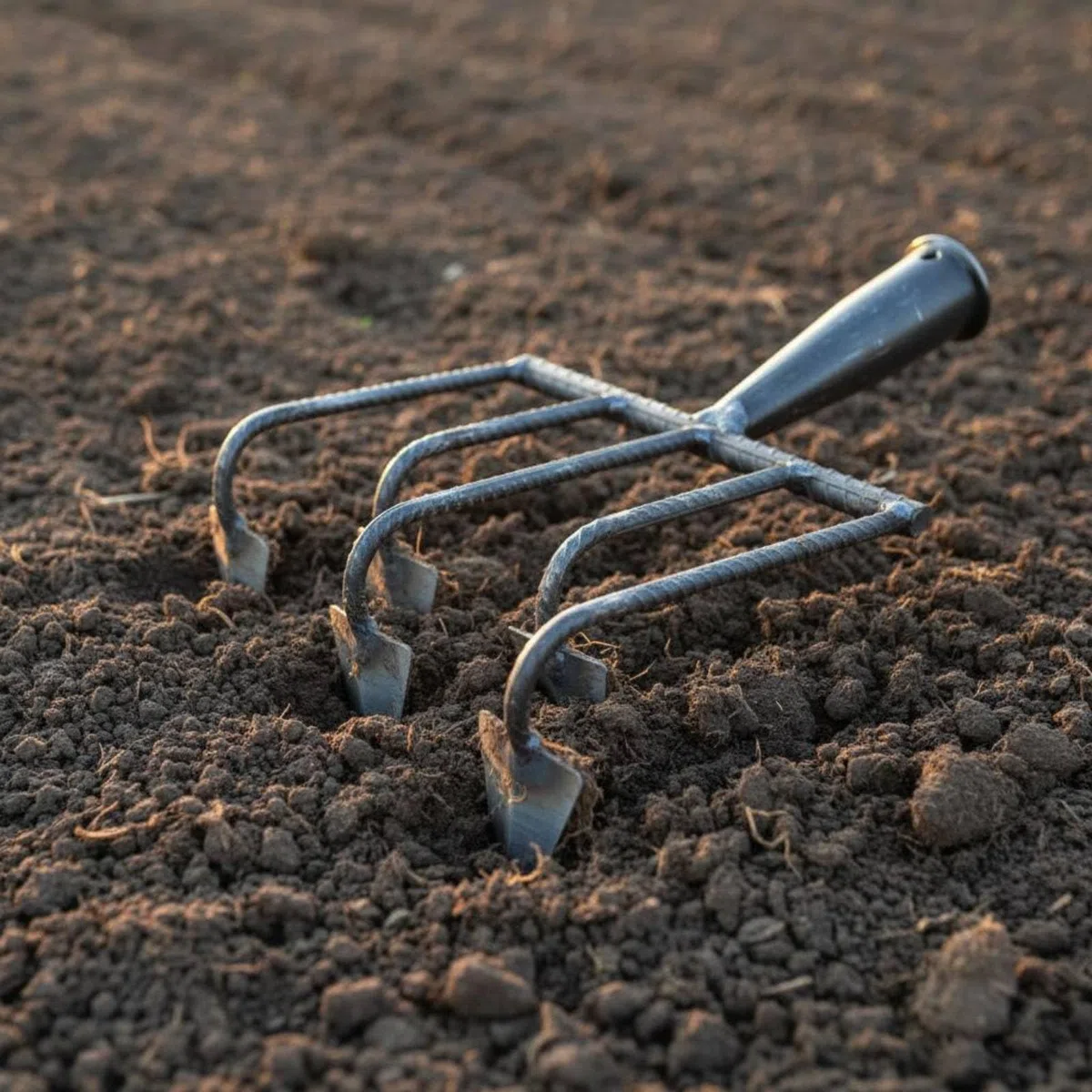 Zappa per Scavi Profondi Multiuso Struttura in Acciaio Rinforzato Denti Multipli per Lavorazione Terreno Adatto a Orto Giardino Fattoria Lavori Agricoli, 7 Denti