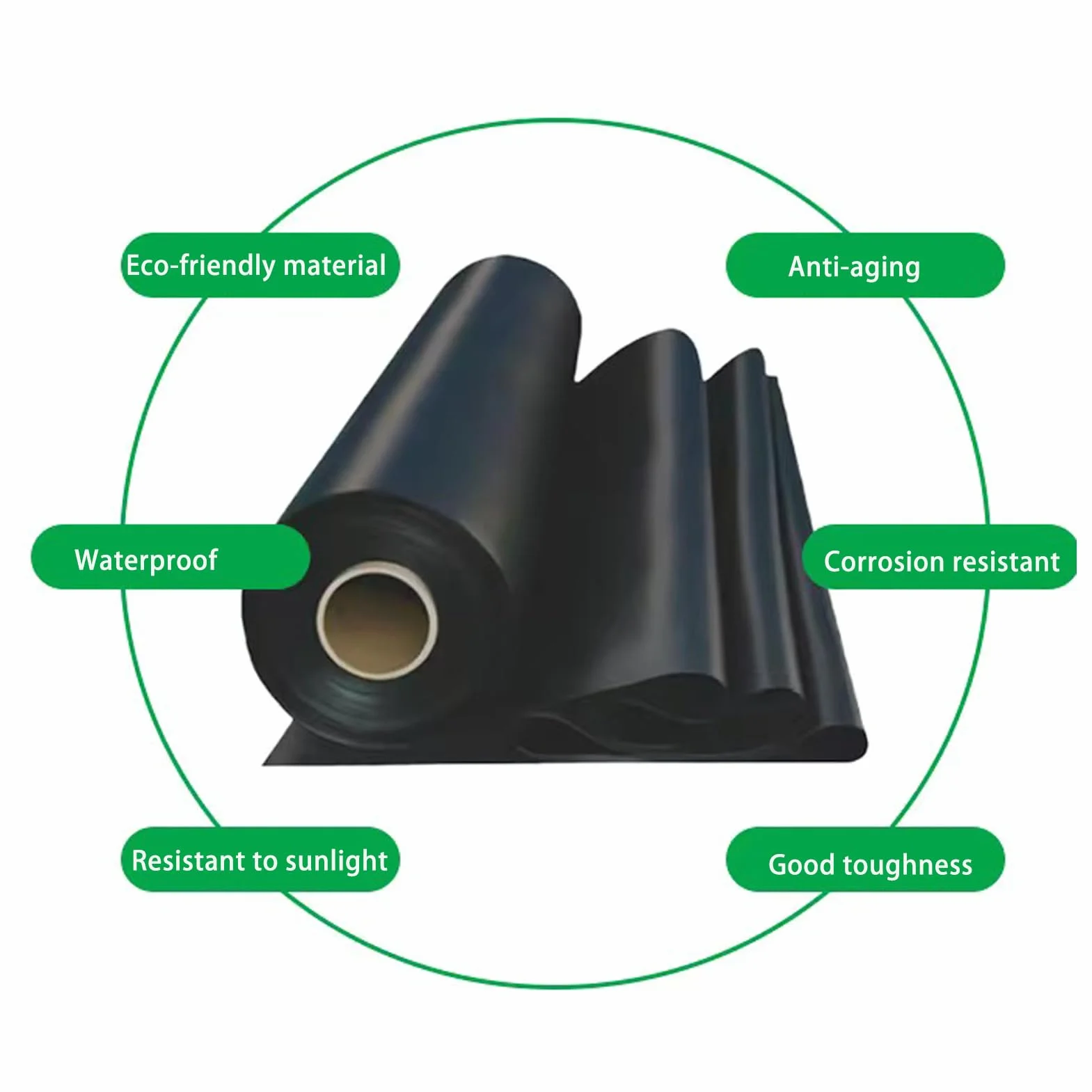 Pellicola di polietilene nera 3m x 4m spessore 1300g, pellicola per serra, pellicola di plastica, pellicola antipolvere, resistente agli strappi, pellicola da giardino in polietilene per