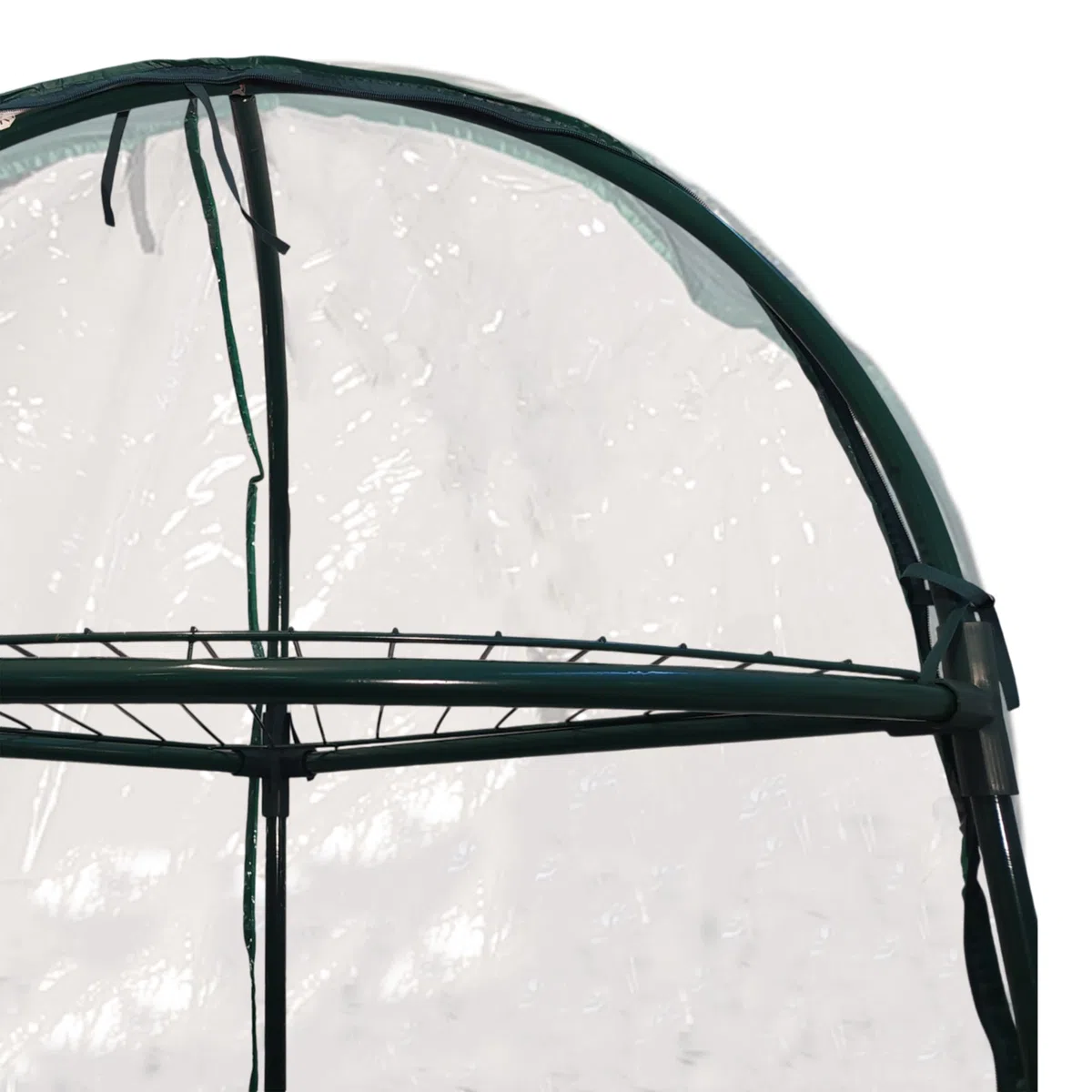 SERRA ANGOLARE 4 RIPIANI 60X60X150 CM CON TELO PVC TRASPARENTE E STRUTTURA IN METALLO VERNICIATA VERDE