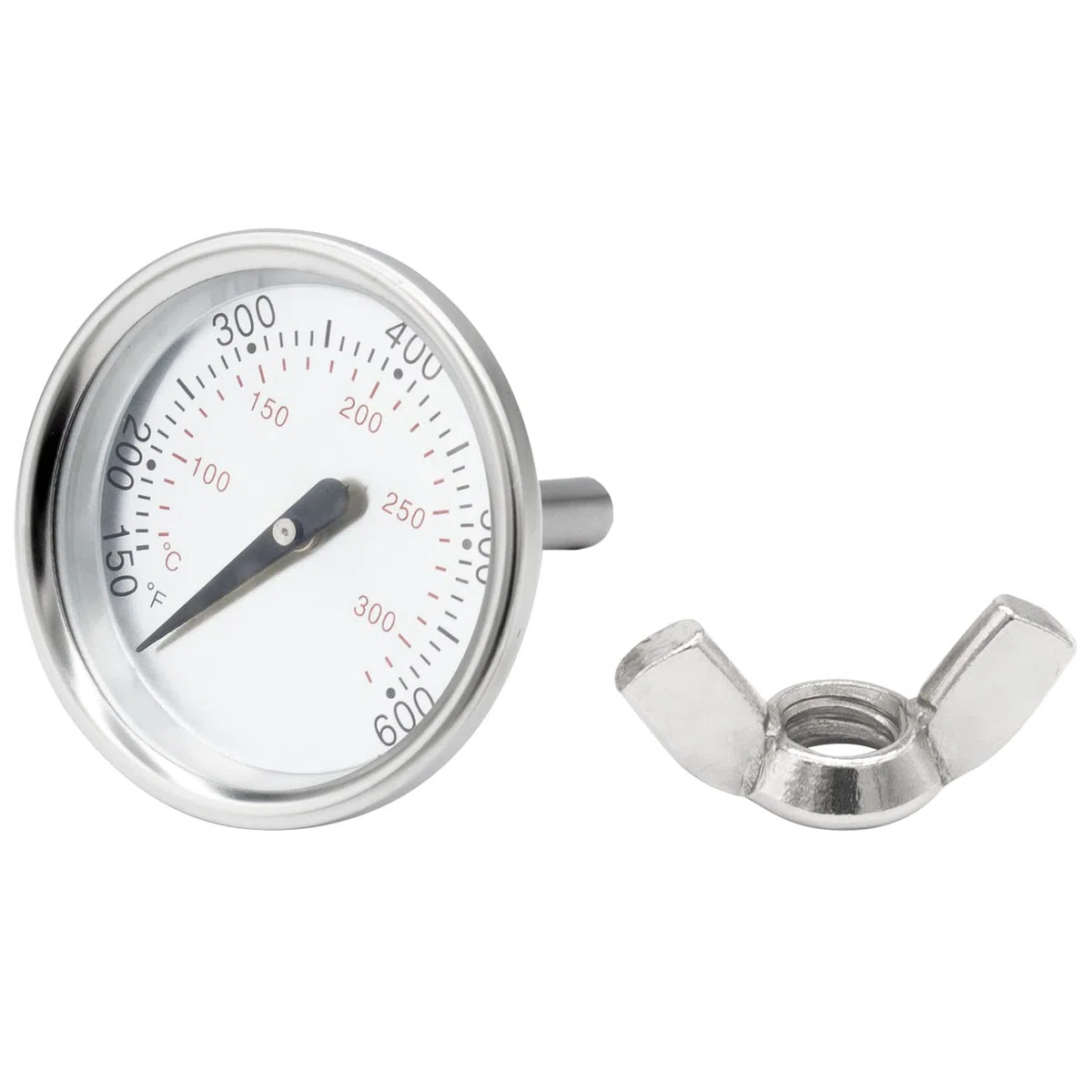 WELL GRILL Termometro 7581/60540 per barbecue Weber Spirit 200 e 300 grills, Spirit E/S 210, 220, 310, Q Series e barbecue a carbonella, termometro a gas di fumo, Ø 45 mm, 150-600 ℉