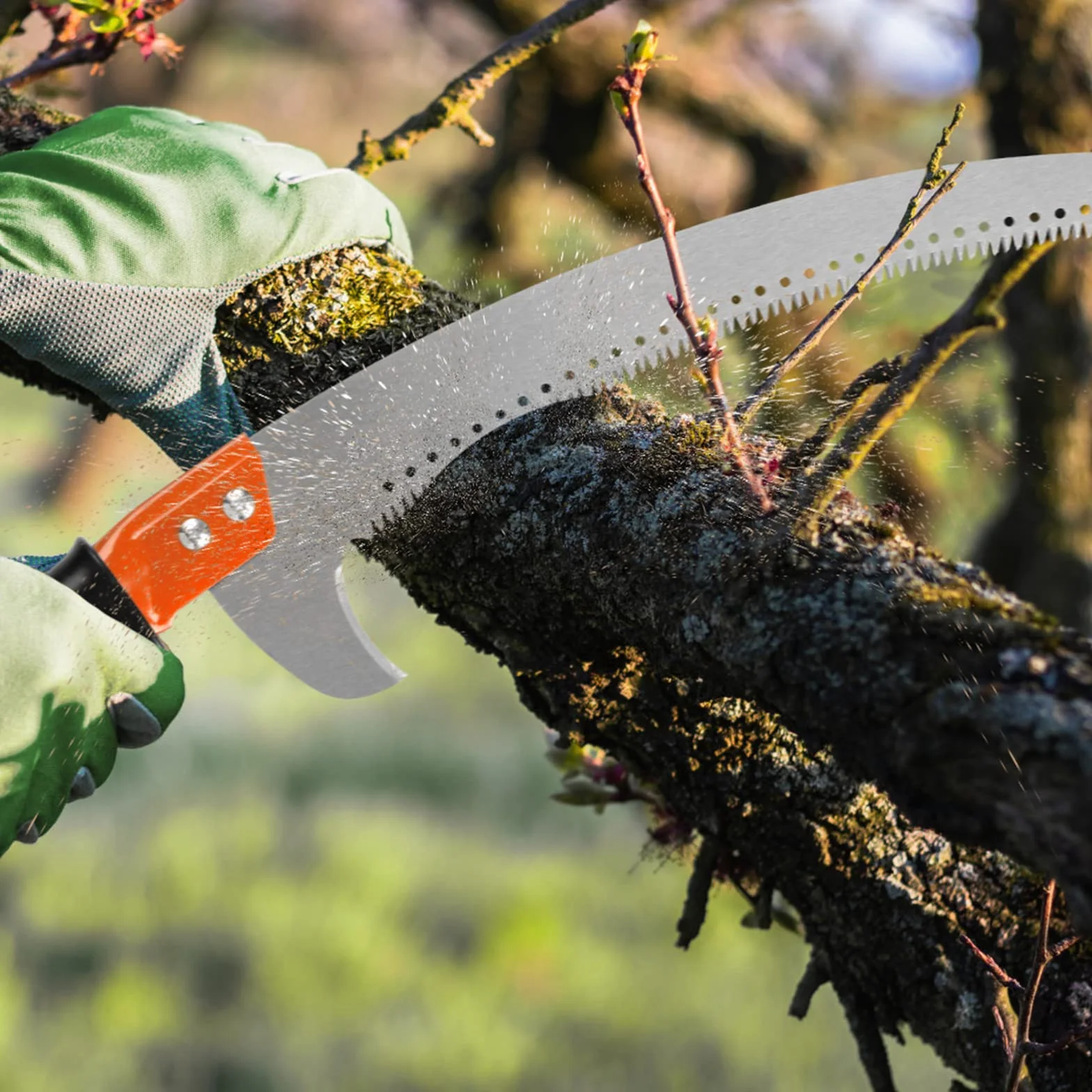 Walensee Sega da albero per potatura, 2,3 m, leggera prolunga manuale in acciaio inox, sega alta con lama per trimmer rami, cesoie per alberi per foreste, cortili, terrazze