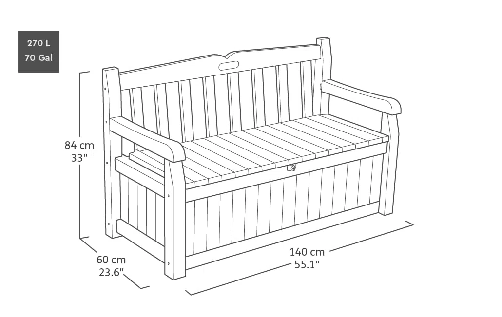 Ondis24 - Panca Da Giardino Keter 6025 E Vano Contenitore, colore: Antracite …