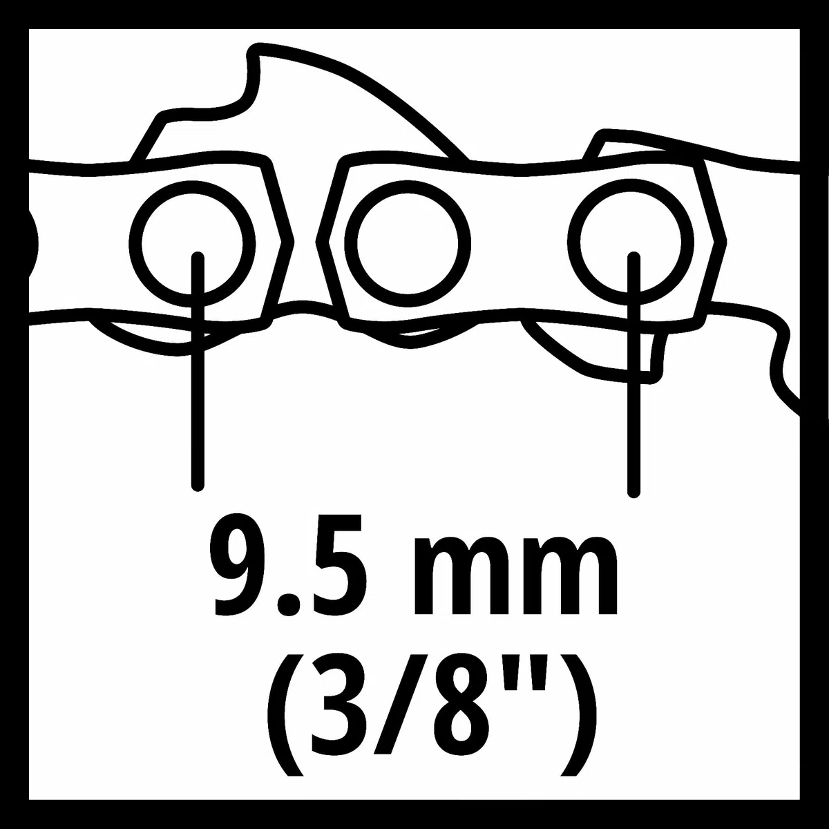 Einhell Catena di ricambio originale 20 cm (accessori per motosega, adatta per motosega a batteria Fortexa 18/20 TH, lunghezza catena 20 cm, 33 maglie, passo catena da 3/8 pollice)