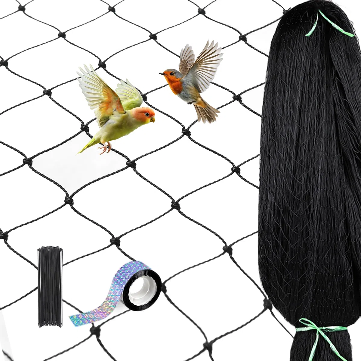LALAGO Rete Anti Uccelli, 7,5m x 7,5m Maglia 25mm x 25mm Rete Anti Piccioni Uccelli, Rete Tessuta Extra Forte, Reti per Proteggere Giardini Stagni Frutteti Orti Recinzioni
