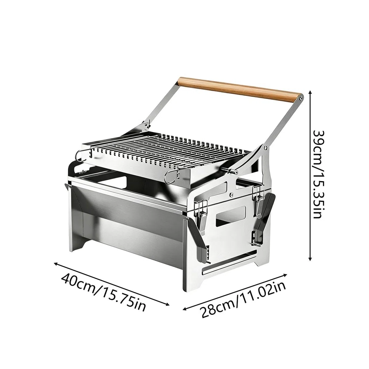 Griglia A Carbonella Rotante Rotazione A 360 Gradi Strumento Per Grigliare | Fornello Barbecue Portatile In Acciaio Per Campeggio, Picnic, All'Aperto, Giardino BBQ, Cortile