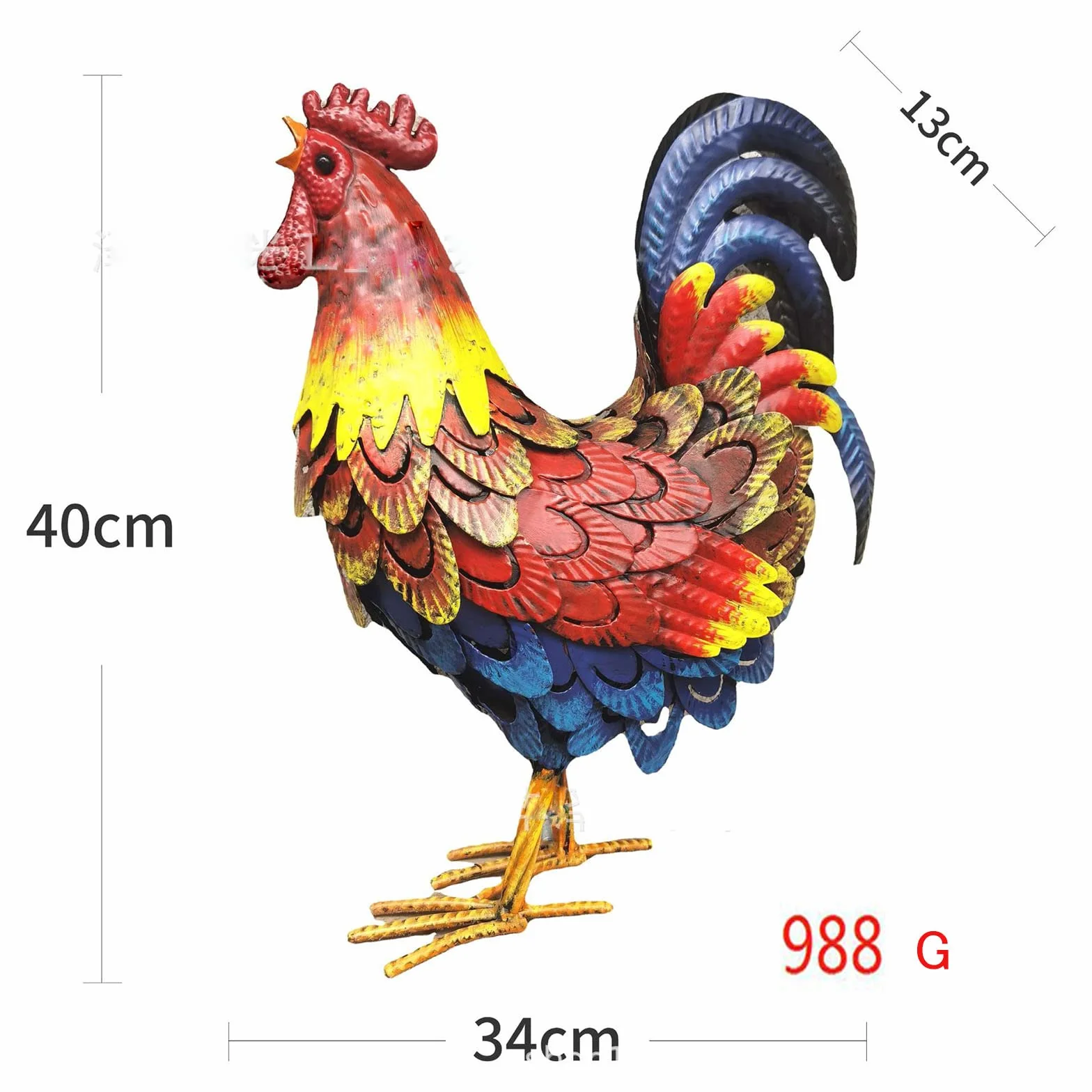 MECC Metallo Rooster Decor, Metallo Animal Yard Art Lawn Ornament Figures Artwork per Outdoor, Patio, cortile e Decorazione Domestica Della Cucina (golden)