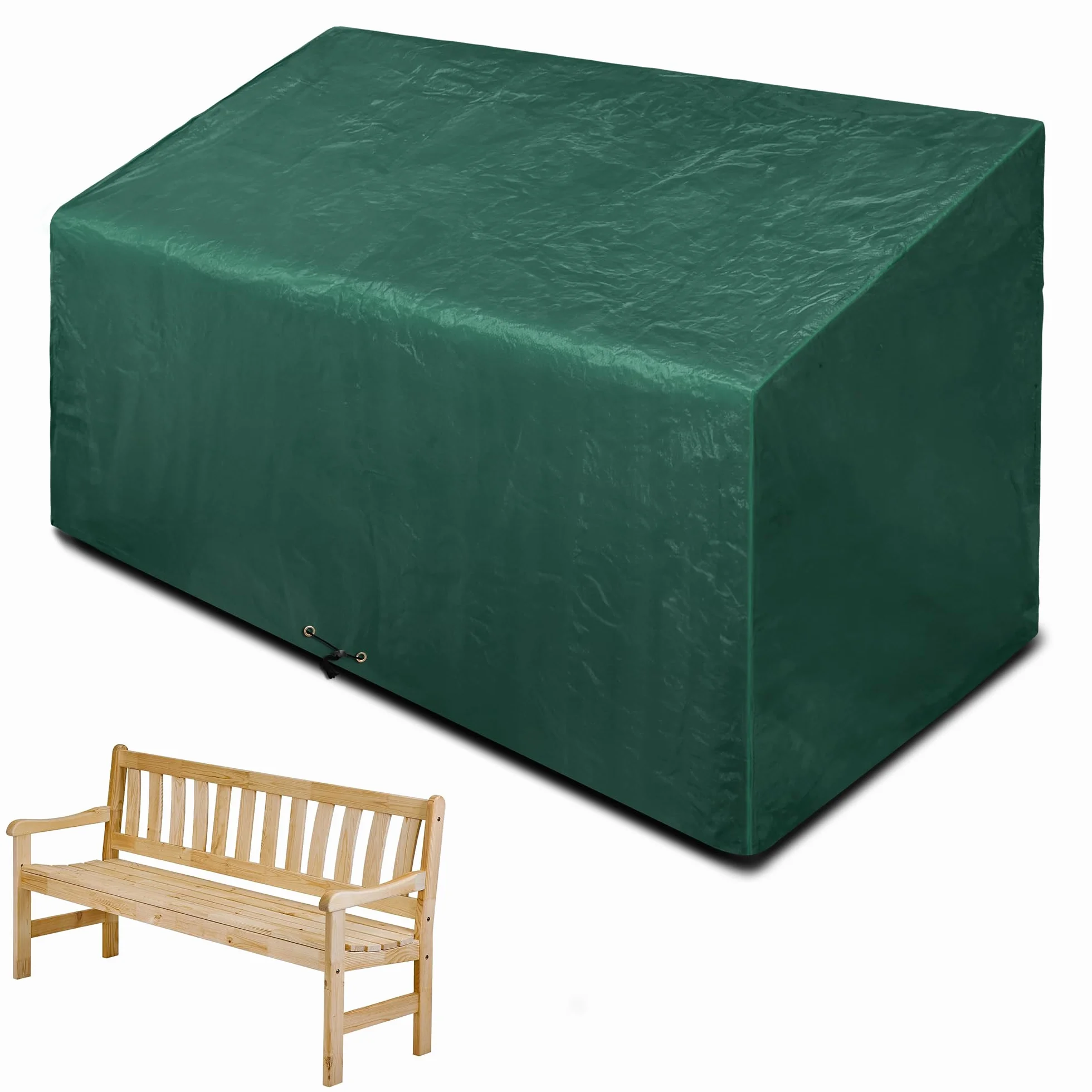 Copertura impermeabile per panca da giardino a 3 posti, 163 x 66 x 63/89 cm, antivento, protezione UV, per mobili da giardino esterni, con coulisse