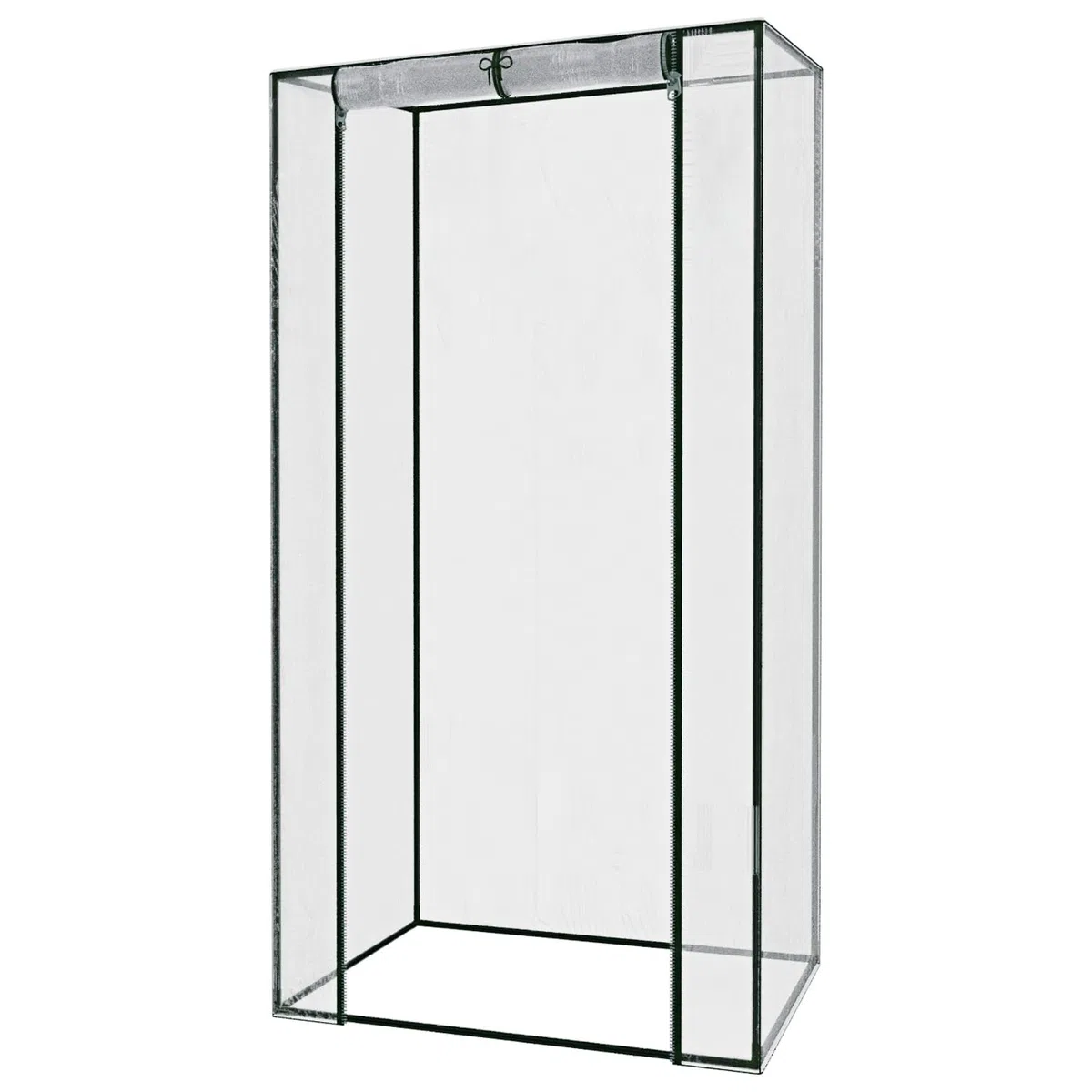 Serra Per Orto Giardino Terrazzo Balcone Senza Ripiani Struttura Metallo Verniciato Telo Trasparente In PVC Porta Avvolgibile Apertura A Cerniera Protezione Piante Giardinaggio 95 x 70 x 190 Cm