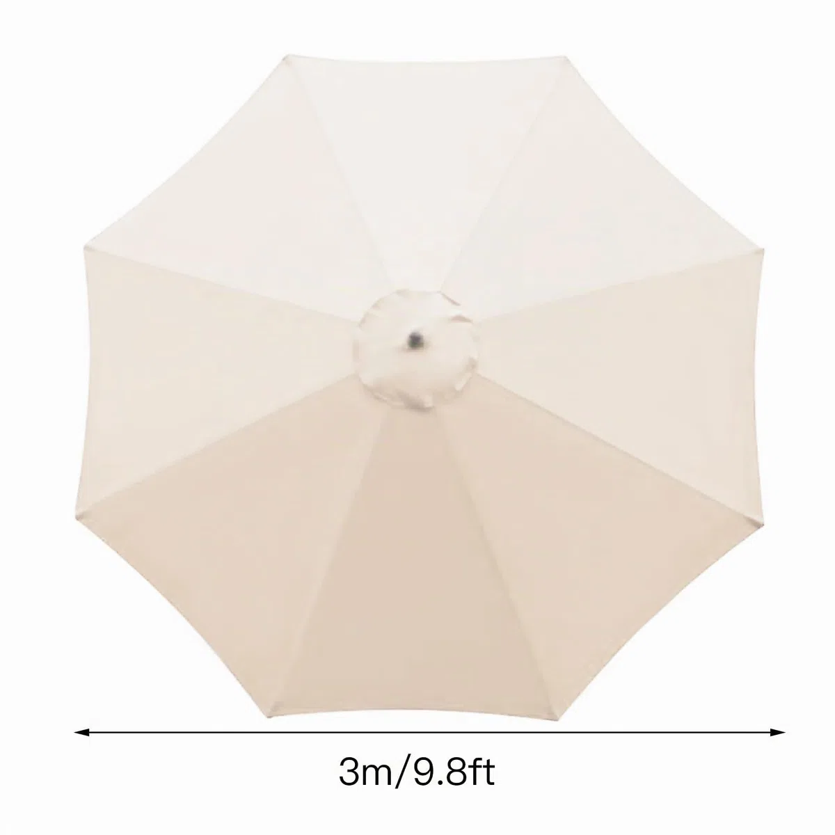 Copertura di ricambio per ombrellone da giardino da 3 m di spessore, resistente, con 6 stecche, tenda parasole da esterno, beige (8 stecche)