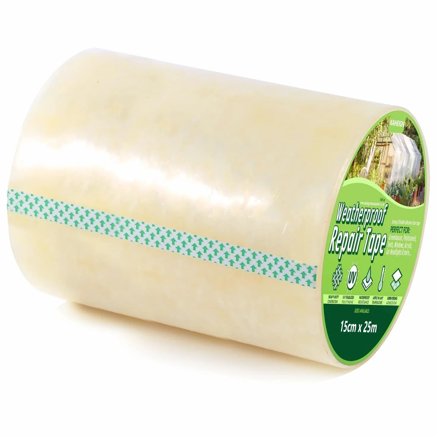 KAHEIGN Nastro trasparente 15cm x 25m per riparazione serre, 6 mil, resistente ai raggi UV e all'acqua