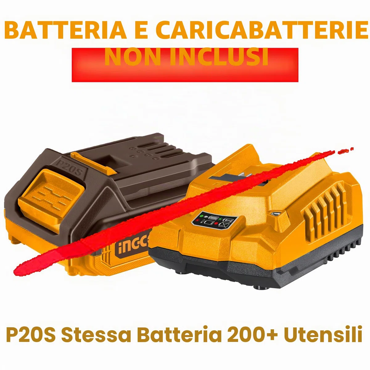 Tagliasiepi lama 45 cm a batteria 20 V - Ingco CHTLI20018