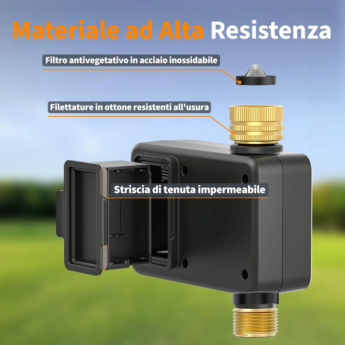 Diivoo Centralina Irrigazione WiFi con Ingresso Uscita in Ottone, Timer Irrigazione WiFi è Compatibile con Alexa e Google Home, Temporizzatore Irrigazione per Giardino, Prato