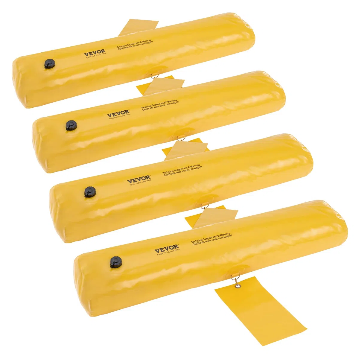 VEVOR Sacco Antiallagamento, 4 Pezzi, Barriera Antiallagamento Alternativa, Portatile e Facile da Usare per Casa, Ingresso, Vialetto 122 x 25 x 17 cm Giallo