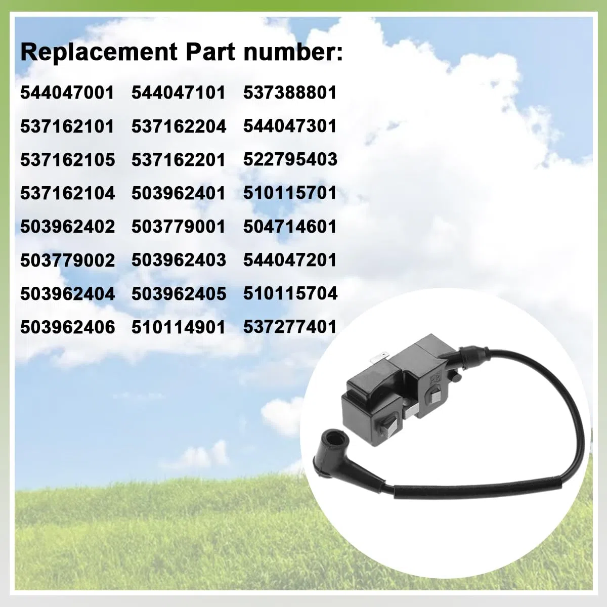 ZAMDOE 544047001 Modulo Bobina di accensione per Husqvarna 390 385 375 372 371 XP 365 362 359 357 353 351 350 346 345 340 338 339 455 460 461 Parti per Motosega Sostituisce 537 16 22-04, 5440471-01