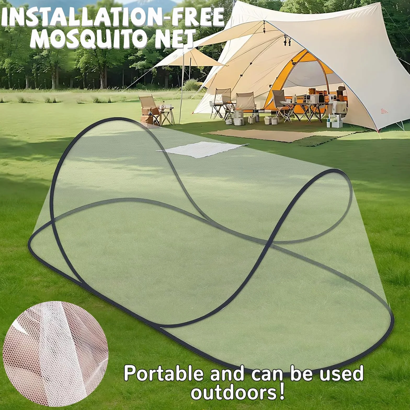 Zanzariera Pieghevole Pop Up - 200 x 80 x 56 cm, Portatile da Viaggio e Campeggio, Protezione Anti-Zanzara, Traspirante