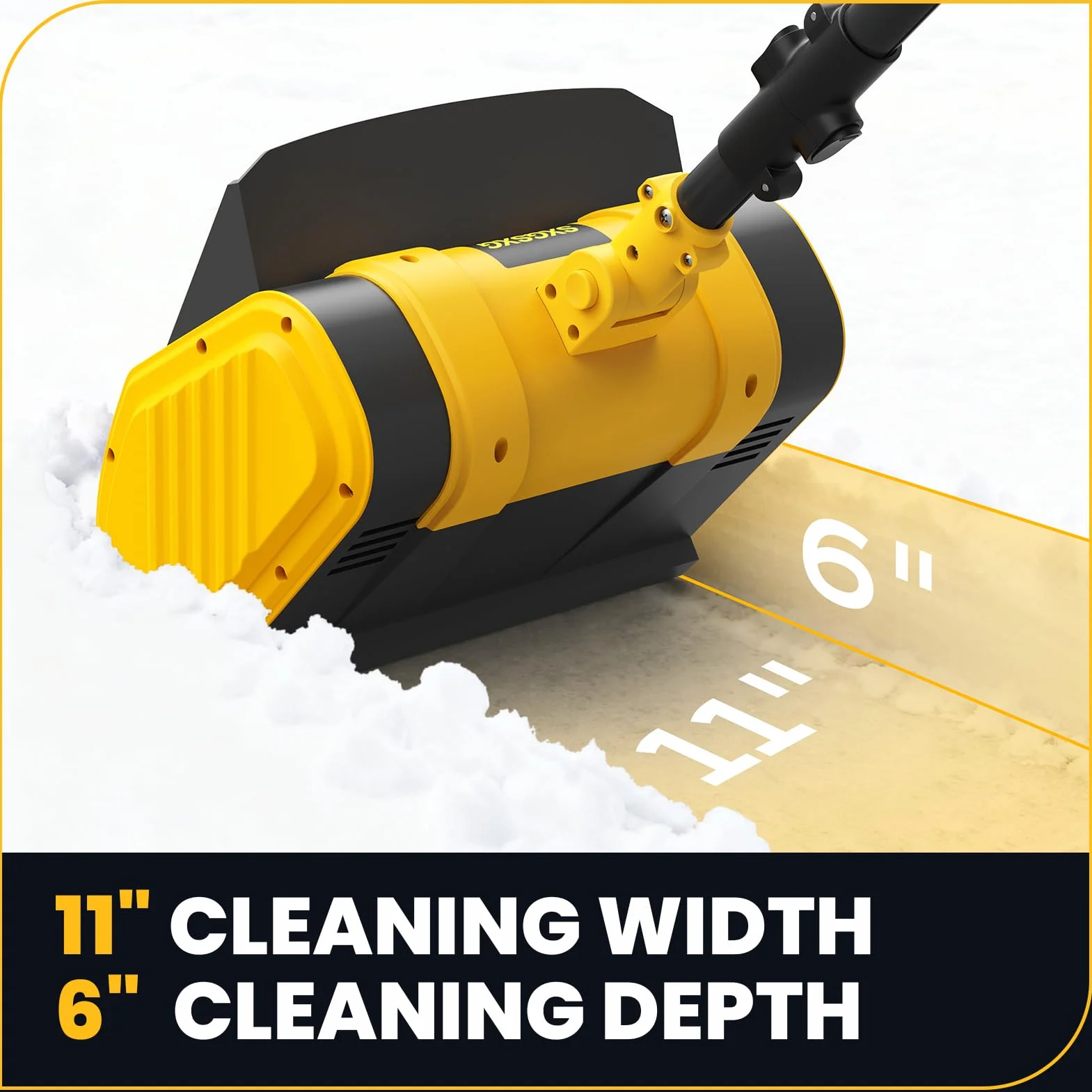 Fresa Spazzaneve A Batteria - Fresa Neve Spazzaneve Elettrico con Motore Brushless 21 V, 2400 Giri/Min, Larghezza di Lavoro 28 cm, Profondità Massima Della Neve 15 cm (Giallo)