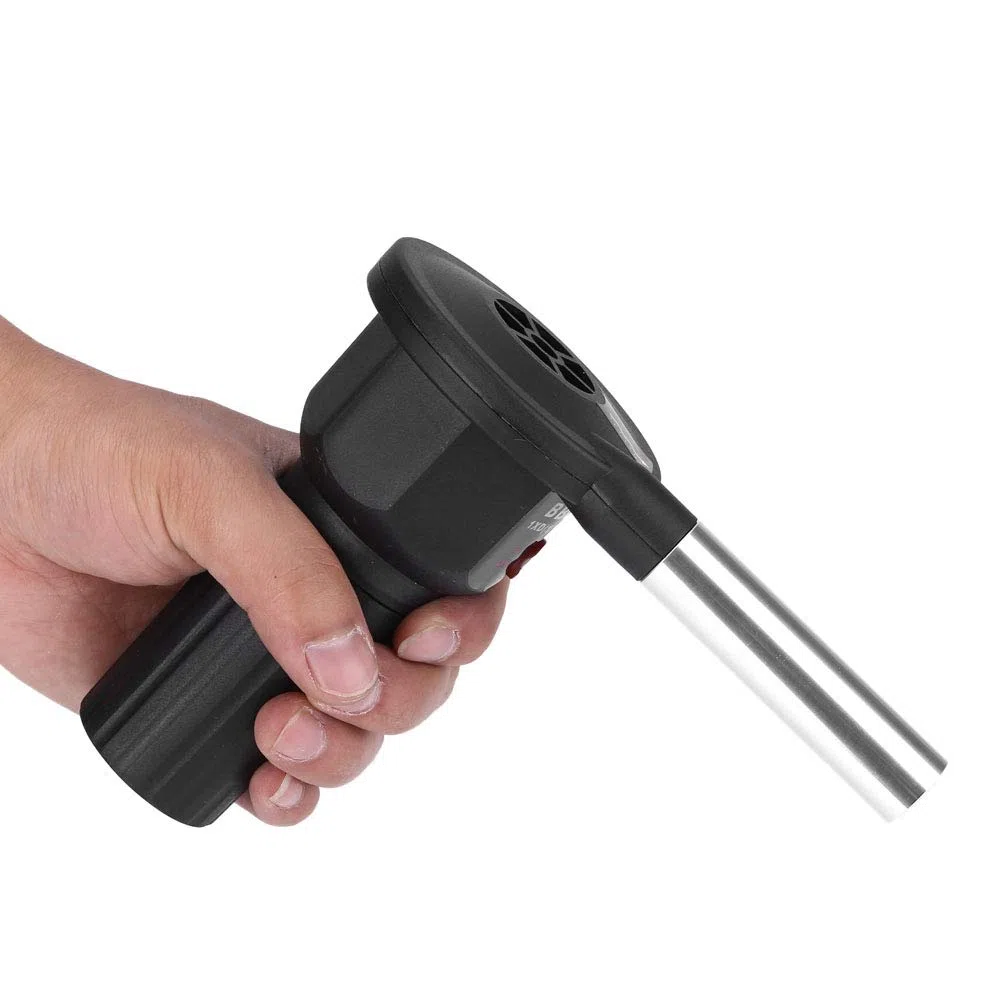 Zunate Ventilatore Barbecue Elettrico Portatile, Pistola ad Aria per Barbecue, Cottura Esterna BBQ Fire Fan per Camping, Nero, 2 Velocità, Touch Control, Senza Cavo, Portatile