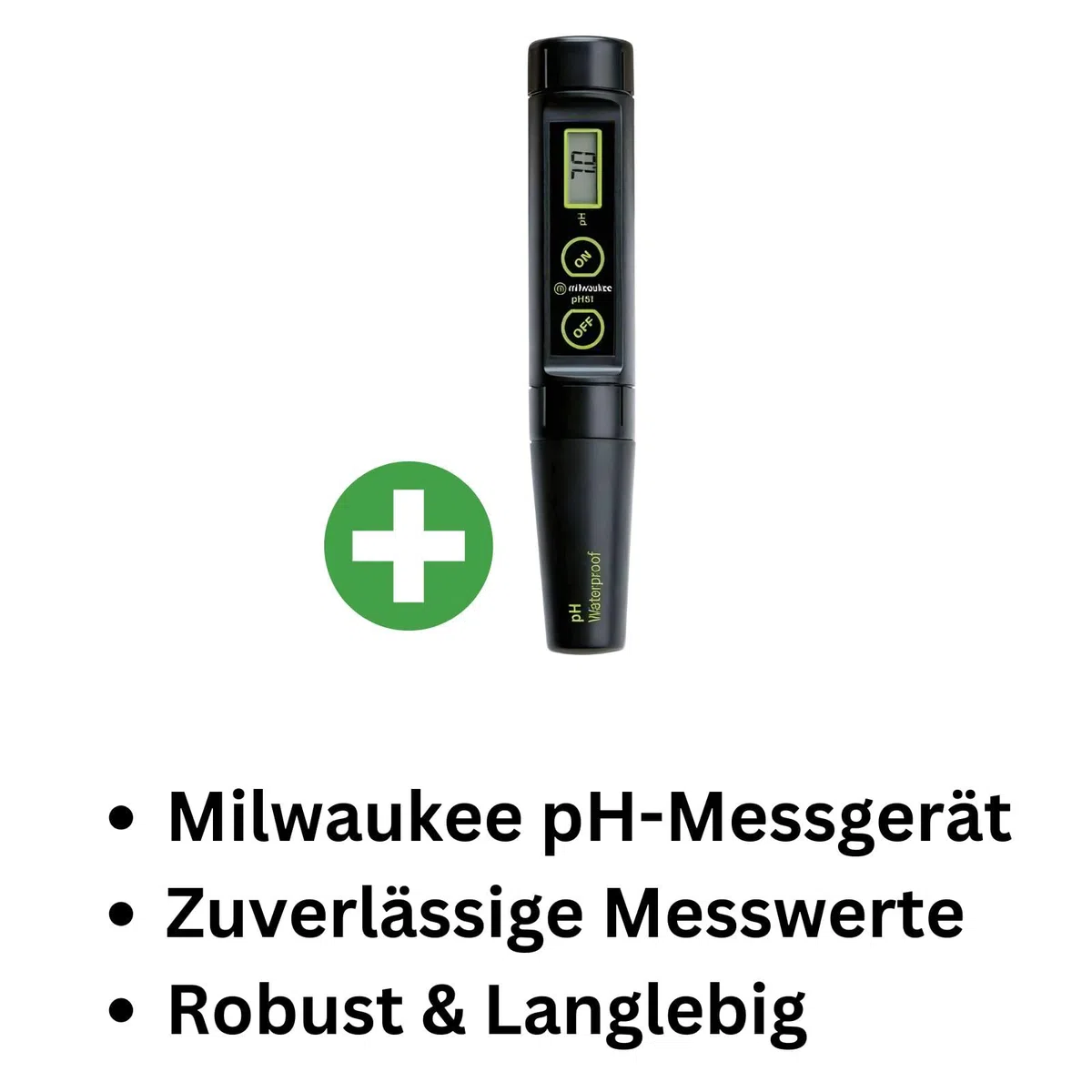 Weedness Milwaukee pH51 Strumento di Misura - Coltivazione Interna Esterna Giardino Piante Valore Tester Piscina Strisce di Test PH-Metro Misurare Tester d'Acqua Digitale Acquario Piscina