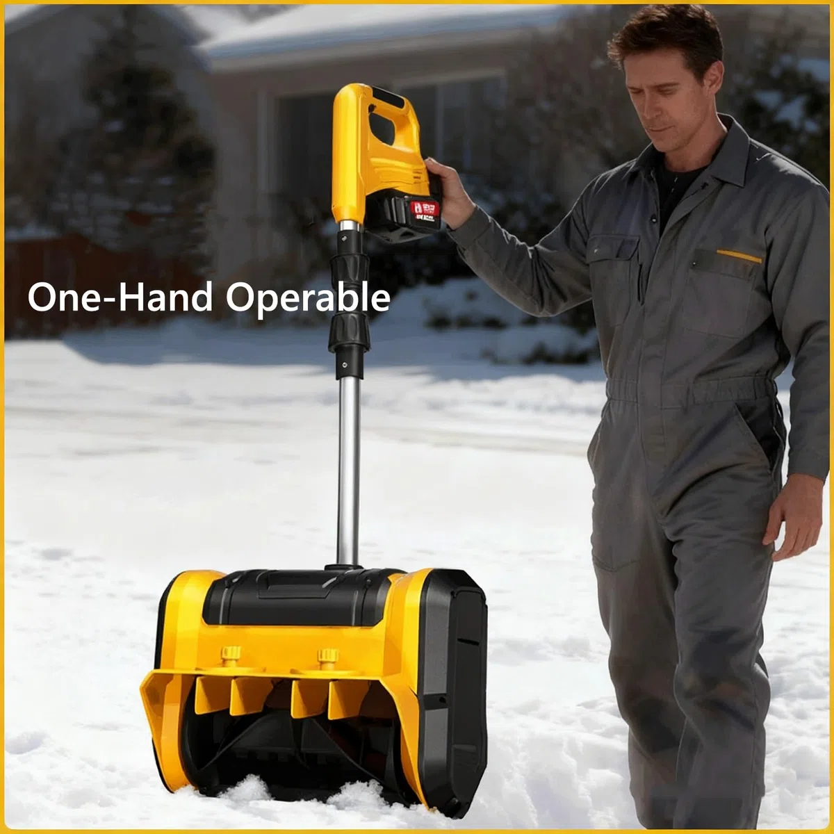 Spazzaneve elettrico 20V,Neve bagnata/pesante,Senza fili con portata di 25 piedi e pulizia in profondità di 12 pollici,Lanceneve per viali/passeggiate/terrazze(1x20V)