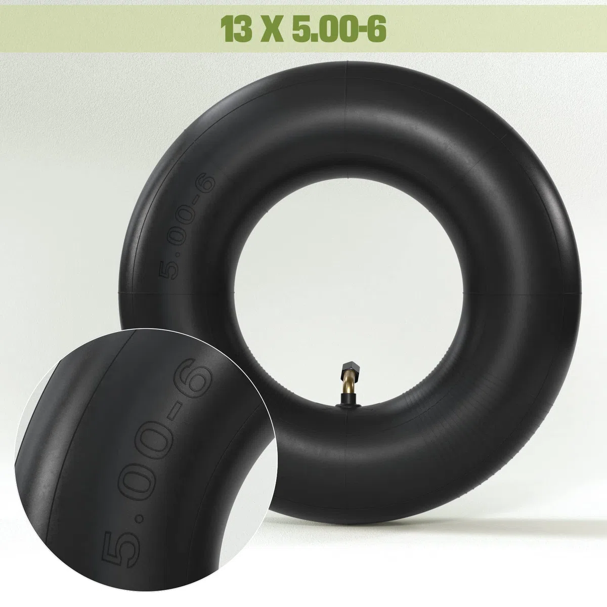1PZ F3I-5W6 2x 13x5.00-6 pollici camere d'aria con valvola curva TR87, tubo rinforzato per ruote trattore tosaerba carriole Go Karts Dirt mini Quad tosaerba rimorchi