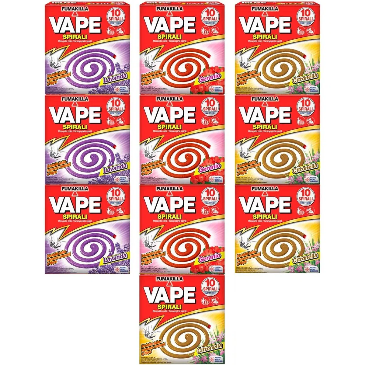 IRPot - 100 SPIRALI PROFUMATE VAPE 10 CONF.