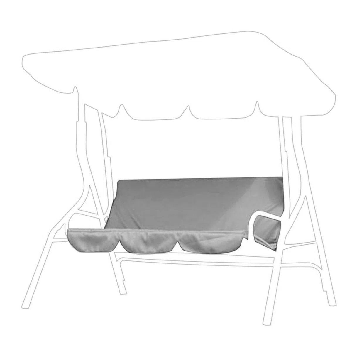 Omabeta Altalena per esterni, sedia a 3 posti, impermeabile, di ricambio, per sedia a dondolo per patio esterno, per patio e giardino (grigio)