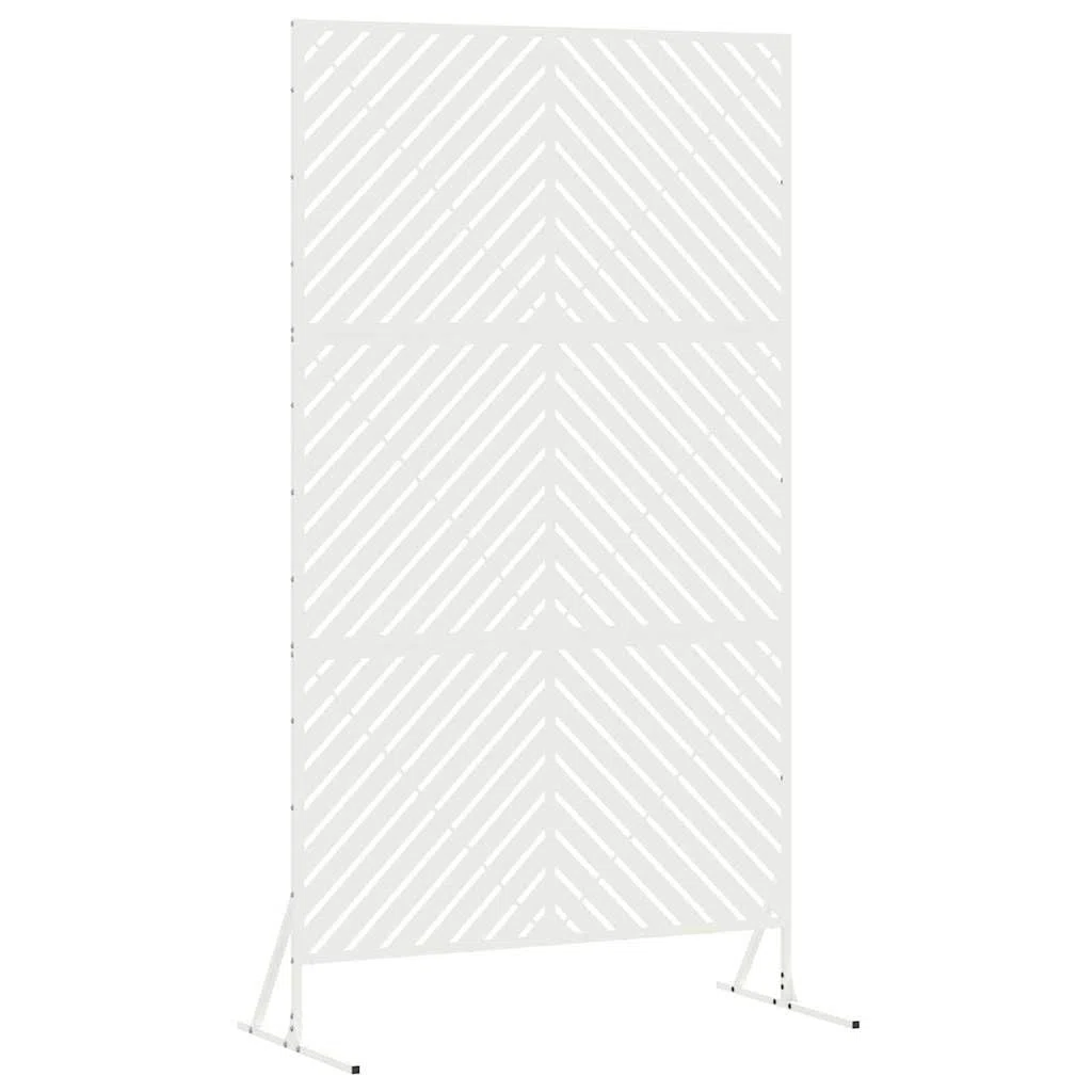 vidaXL Schermo per Privacy Bianco 100 x 50 x 180 cm Acciaio, Schermo per Giardino e terrazzo, divisore per Esterni, Pannello in Acciaio Rettangolare, partition per Patio