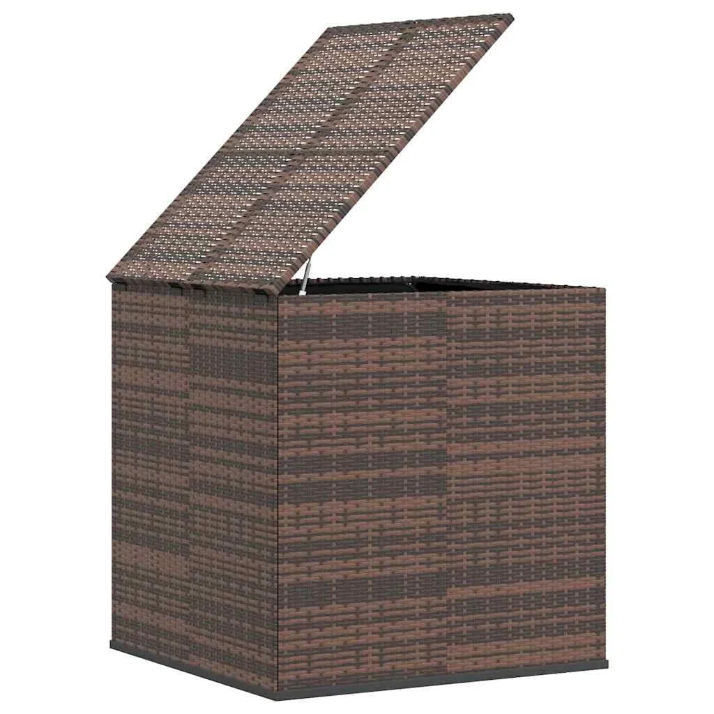 Générique Scatola per cuscini da giardino in resina intrecciata 100x97,5x104cm marrone, scatola portaoggetti esterna con telaio in acciaio verniciato a polvere, borsa interna impermeabile in PE