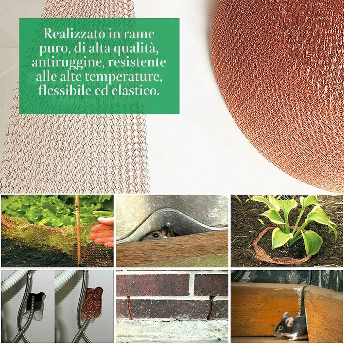 HIFROM Nastro in Rame Contro Lumache, Rete per Protezione Piante, Repellente per Giardino e Semi (12,7 cm x 9 m)