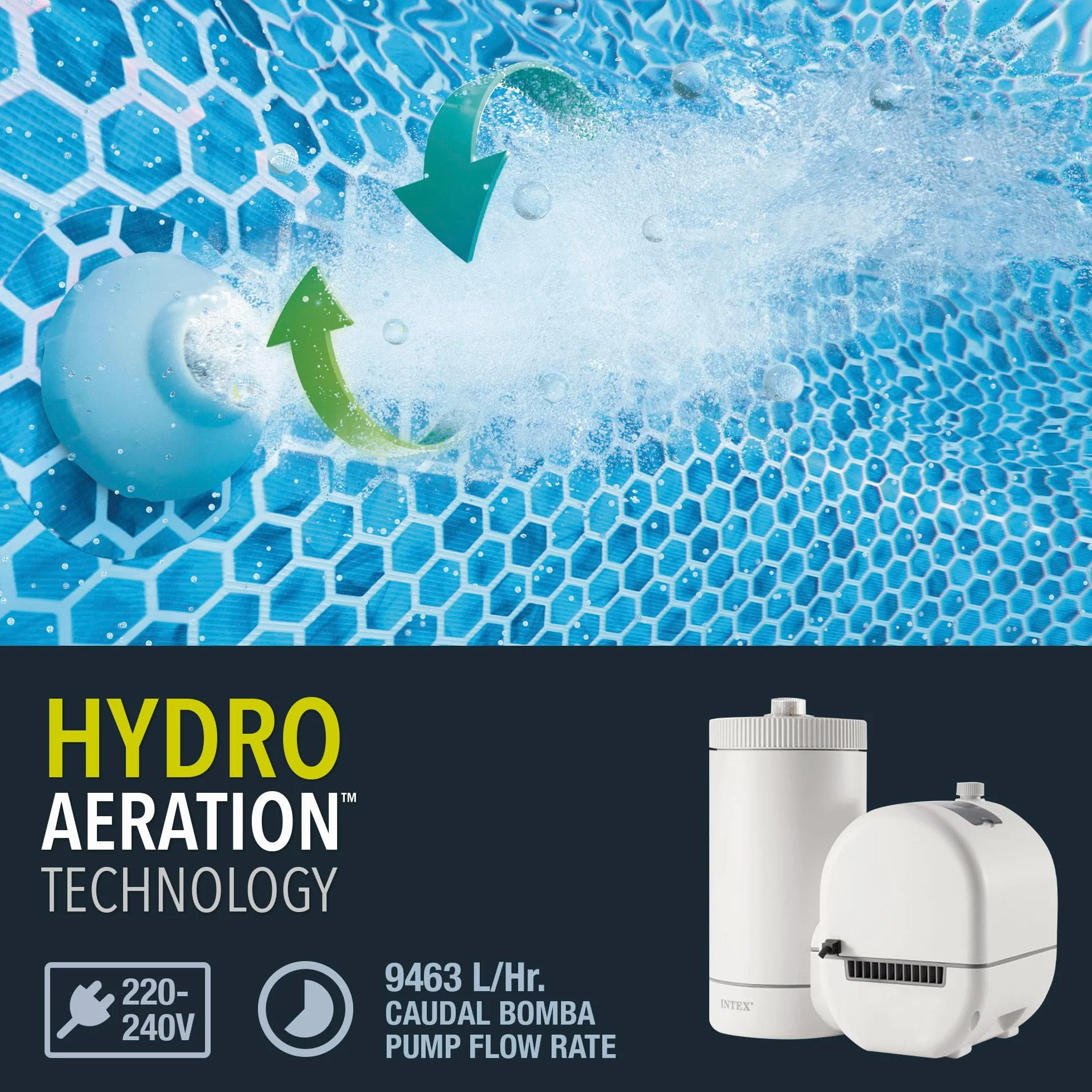 Intex 26634 - Pompa Filtro a Cartuccia Krystal Clear, per Piscine Frame ⌀ 732 cm, 9463 L/h
