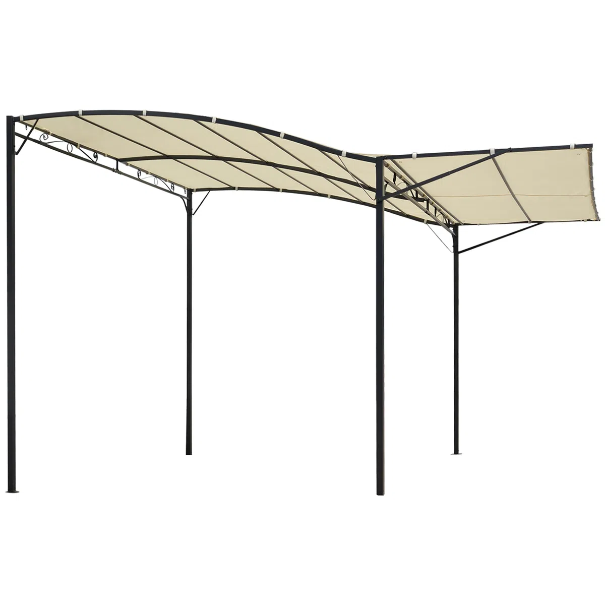 Outsunny Gazebo Pergola da Giardino con Copertura in Tessuto Anti UV e Acciaio, 3 x 2.5 m, Crema | Tessuto e Acciaio
