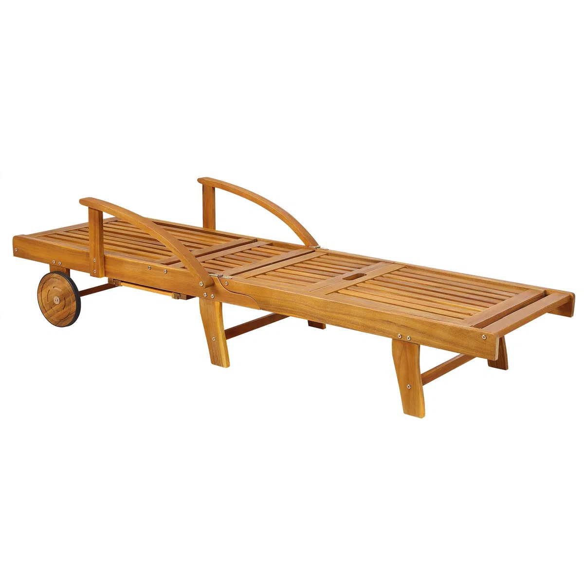 CASARIA Sedia a Sdraio 2x Tami Sun in Legno Acacia Tavolino Estraibile Lettino Prendisole Pieghevole